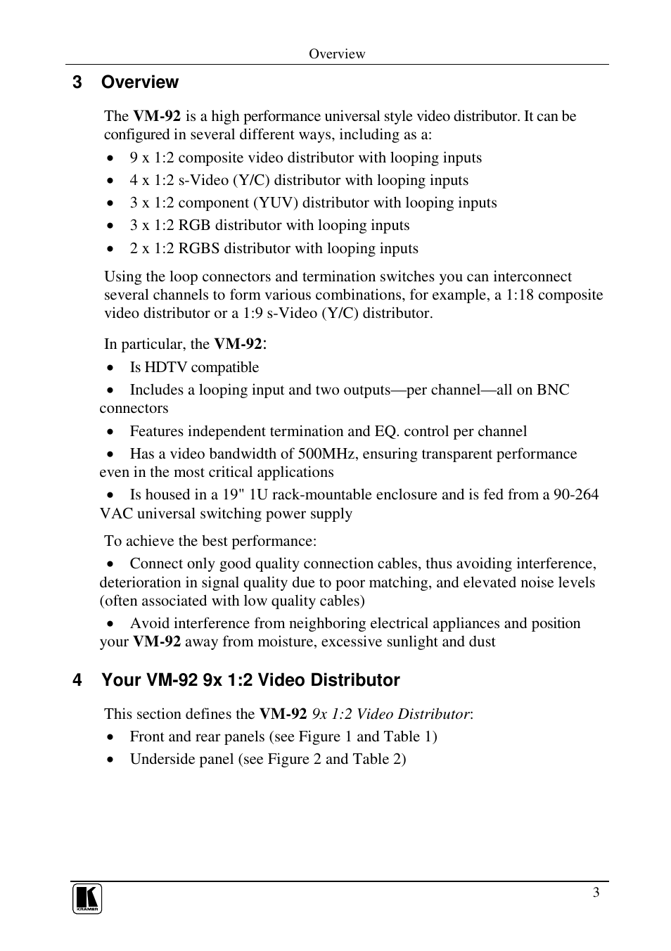 Kramer Electronics VM-92 User Manual | Page 5 / 16