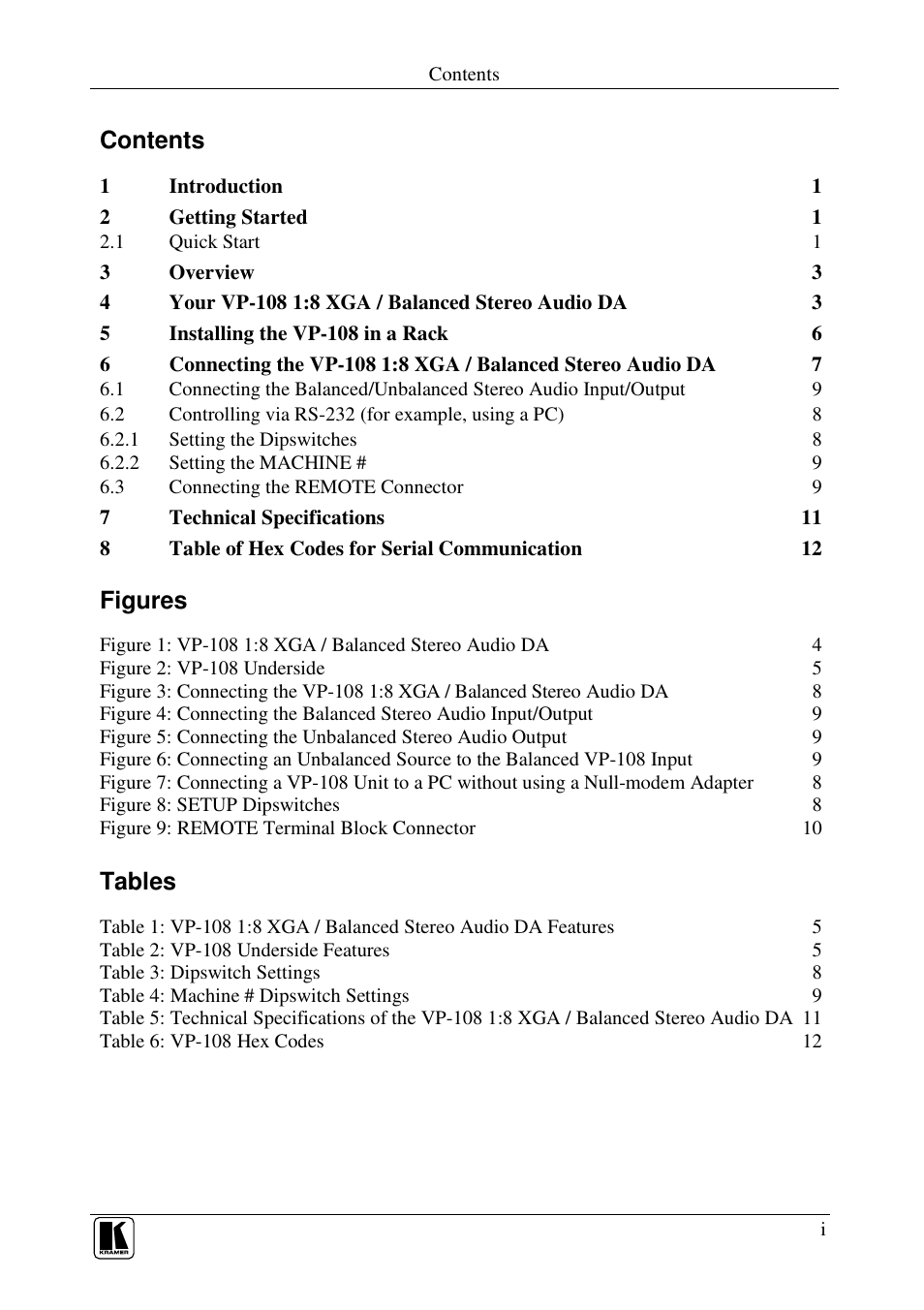 Kramer Electronics VP-108 User Manual | Page 2 / 18