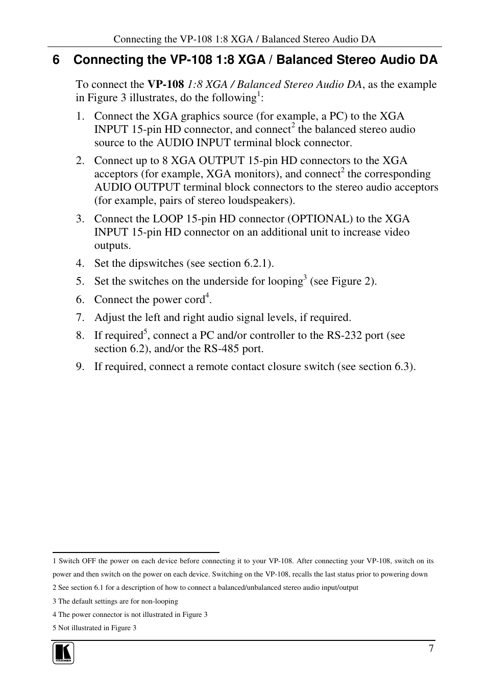 Kramer Electronics VP-108 User Manual | Page 9 / 18