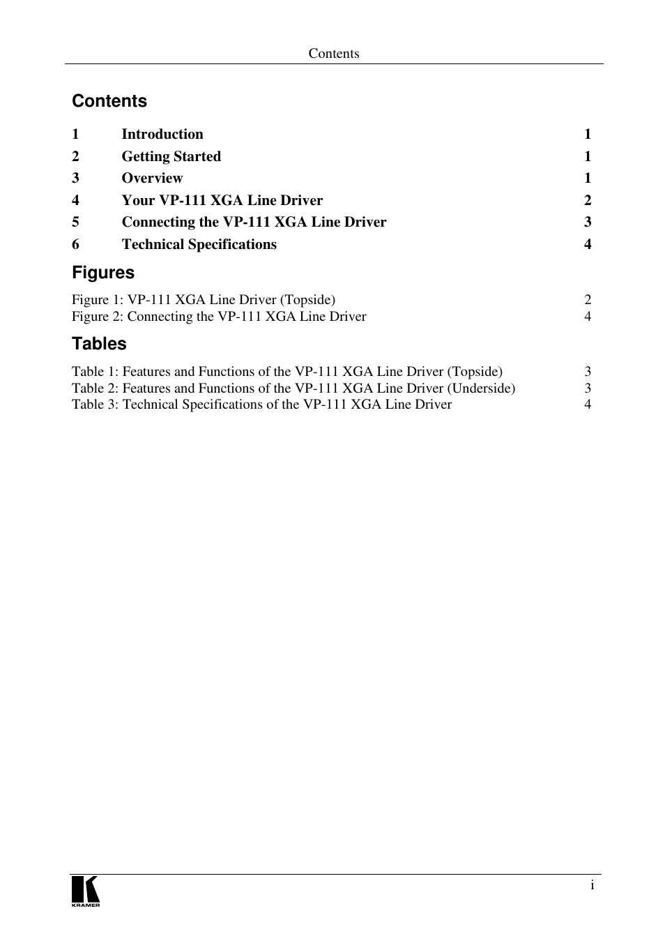 Kramer Electronics VP-111 User Manual | Page 2 / 8