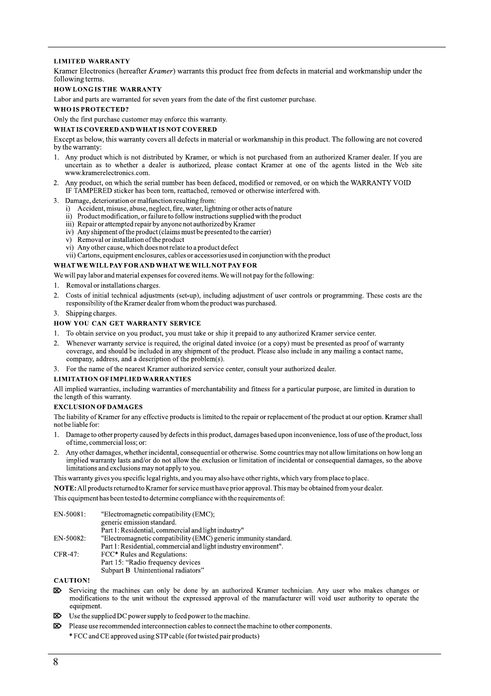 Kramer Electronics VP-111K User Manual | Page 10 / 11