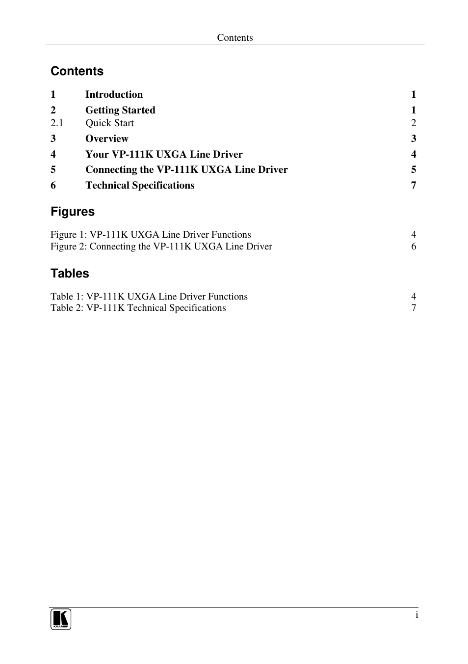 Kramer Electronics VP-111K User Manual | Page 2 / 11