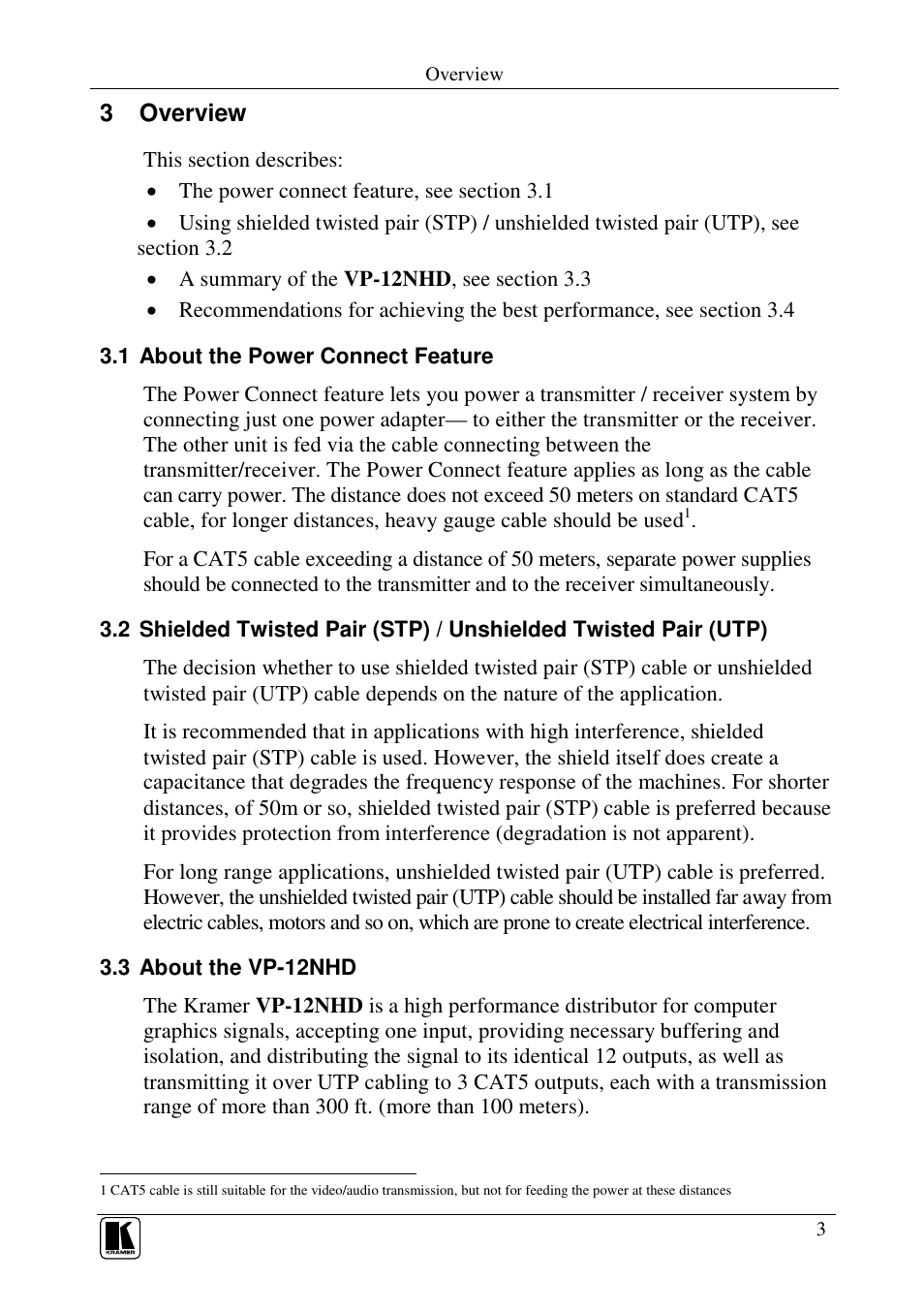 3 overview | Kramer Electronics VP-12NHD User Manual | Page 5 / 15