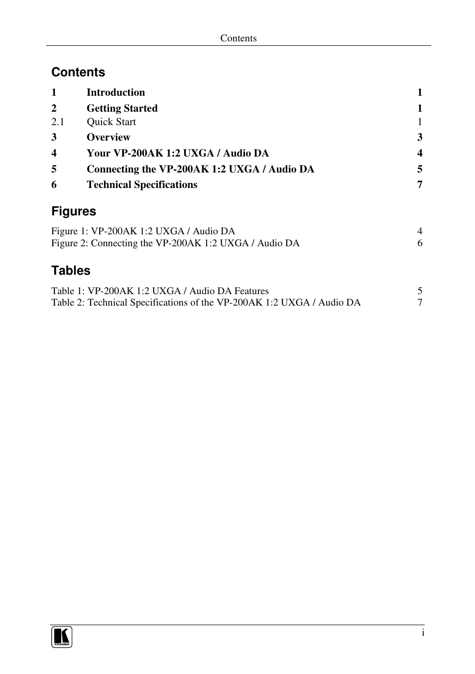 Kramer Electronics VP-200AK User Manual | Page 2 / 11