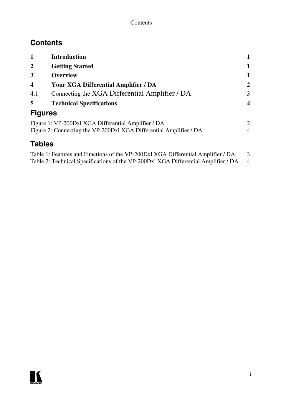 Kramer Electronics VP-200Dxl User Manual | Page 2 / 8