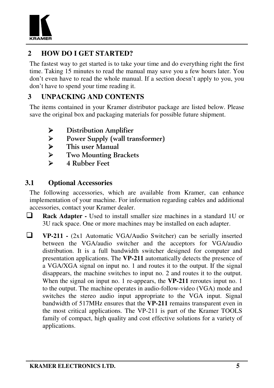 Kramer Electronics VP-200xl User Manual | Page 6 / 16