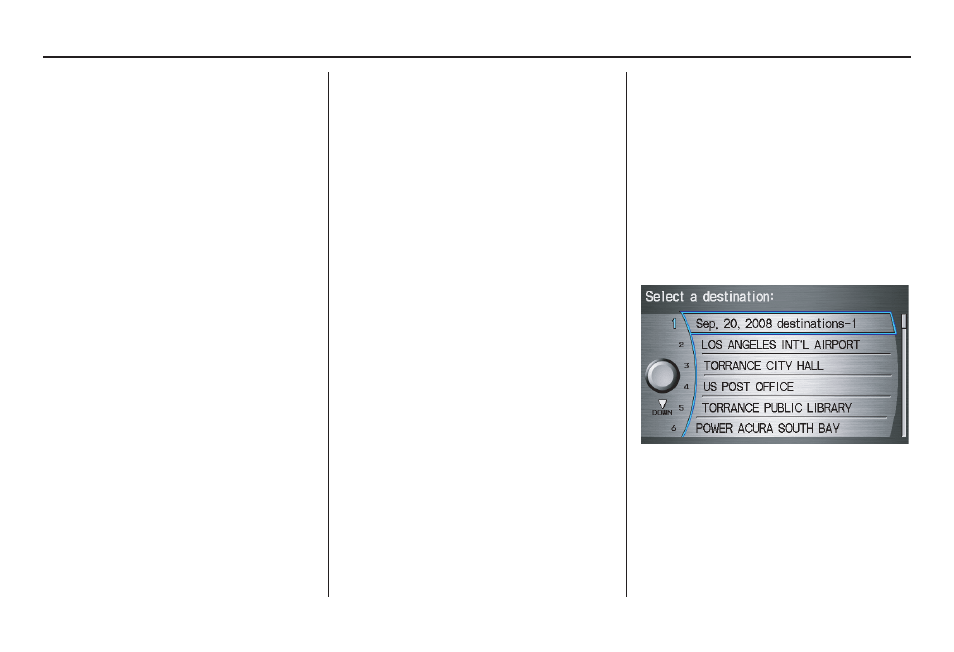 Entering a destination | Acura 2009 TSX 00X31-TL1-8001 User Manual | Page 45 / 171