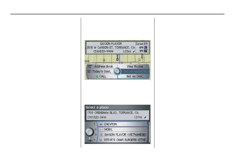 Entering a destination | Acura 2009 TSX 00X31-TL1-8001 User Manual | Page 47 / 171