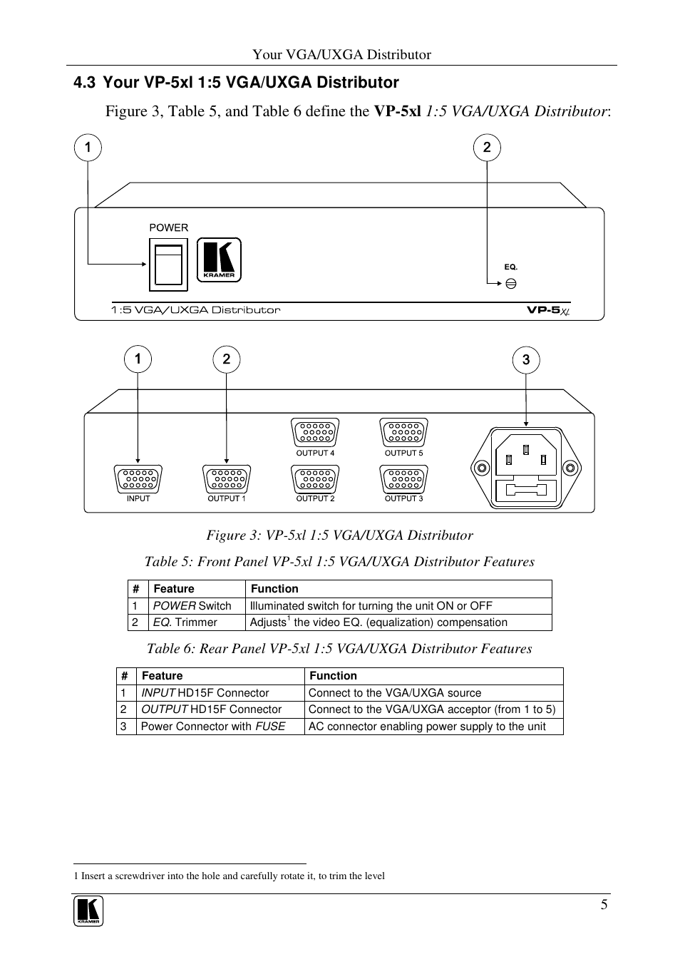 Kramer Electronics VP-3xl User Manual | Page 7 / 11