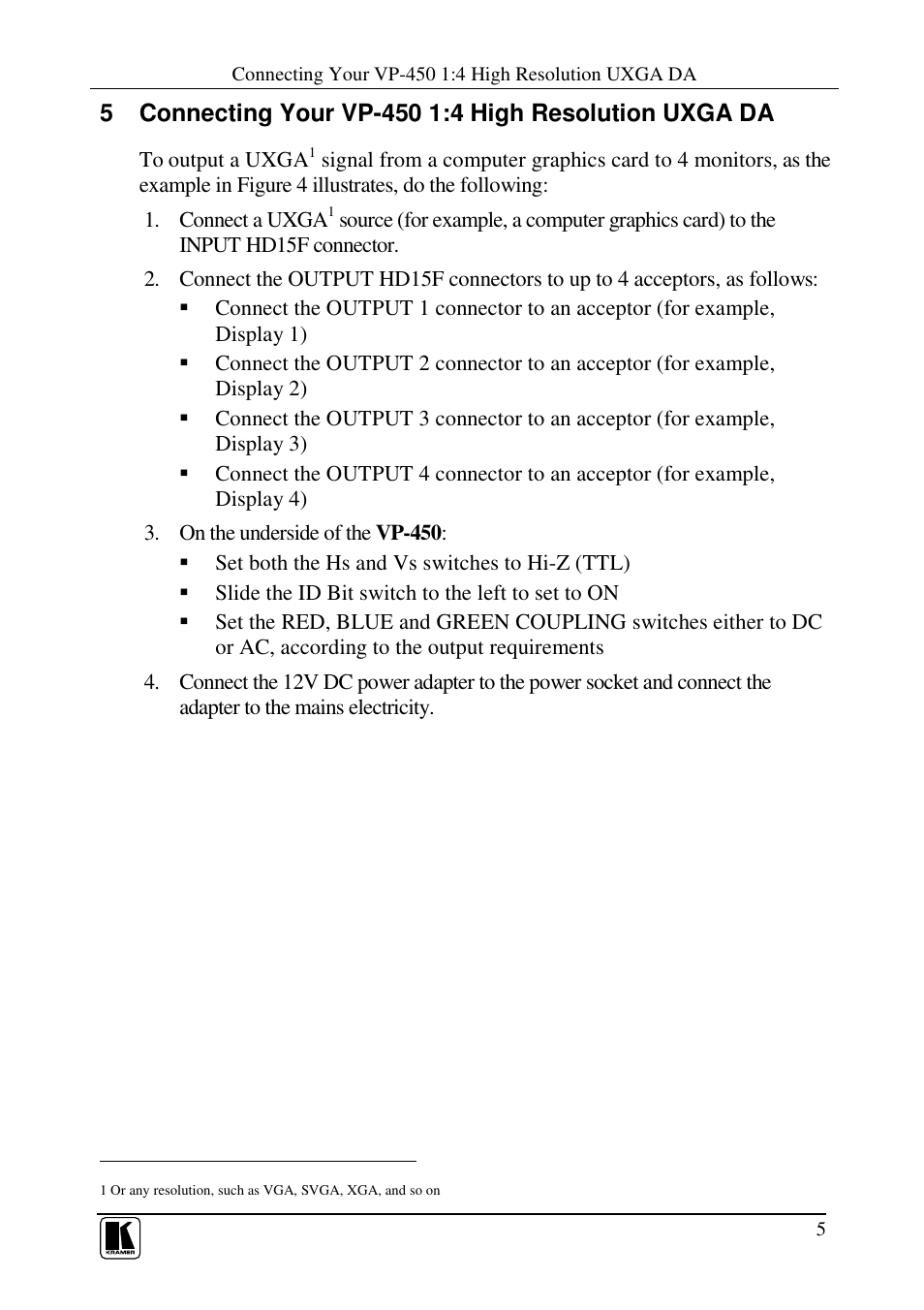 Kramer Electronics VP-450 User Manual | Page 8 / 12