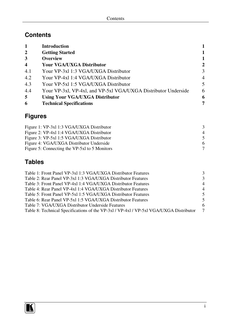 Kramer Electronics VP-5xl User Manual | Page 2 / 11