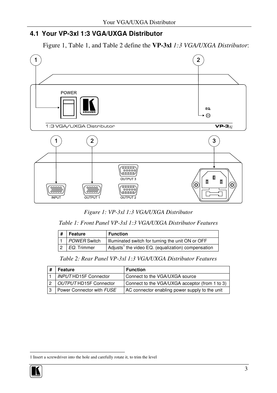 Kramer Electronics VP-5xl User Manual | Page 5 / 11