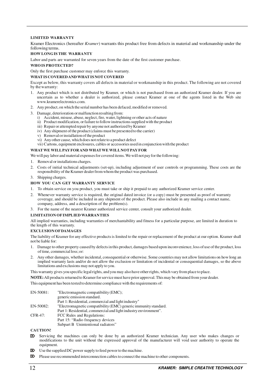 Kramer Electronics VP-6A User Manual | Page 14 / 15