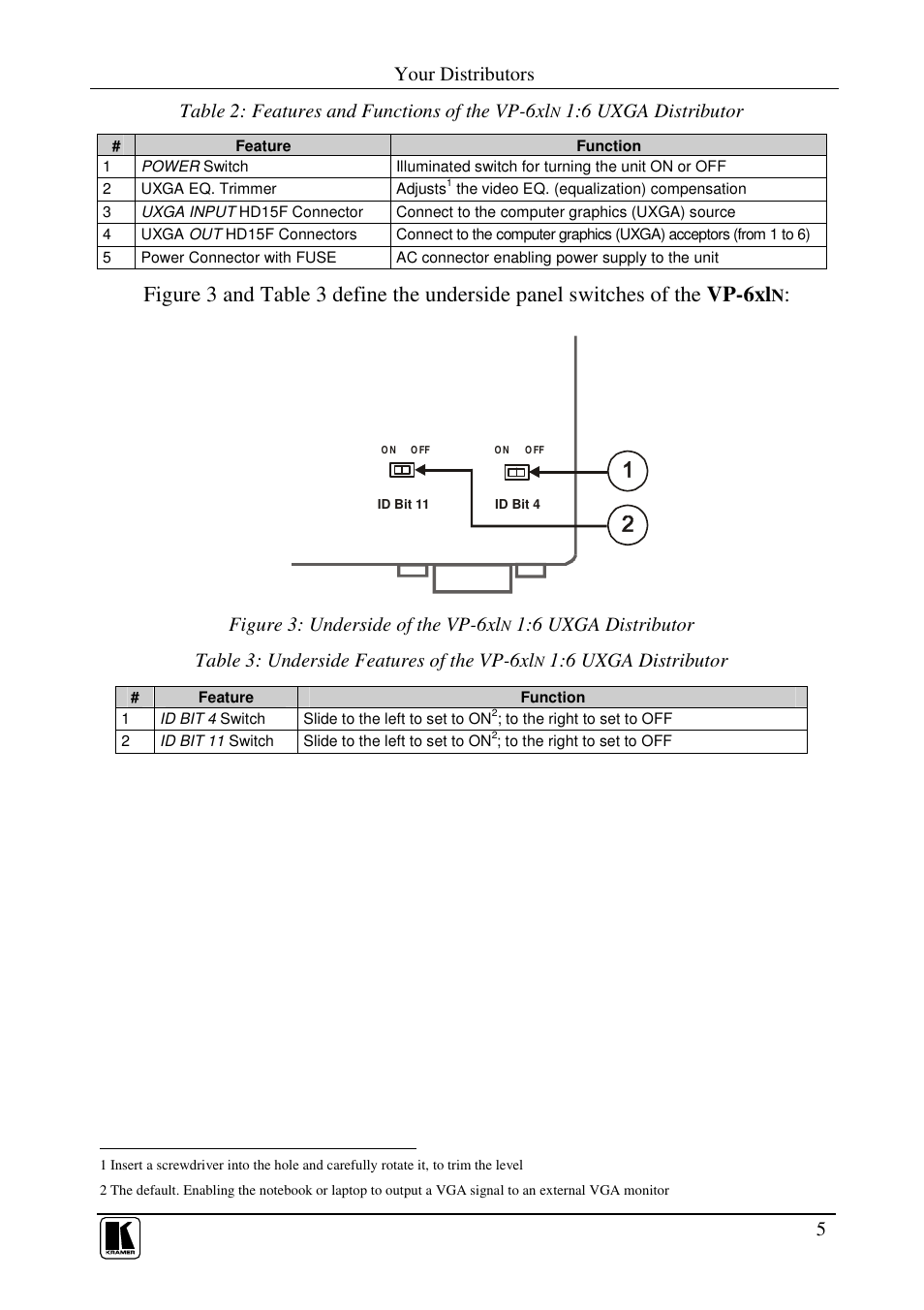 Kramer Electronics VP-6xln User Manual | Page 7 / 13