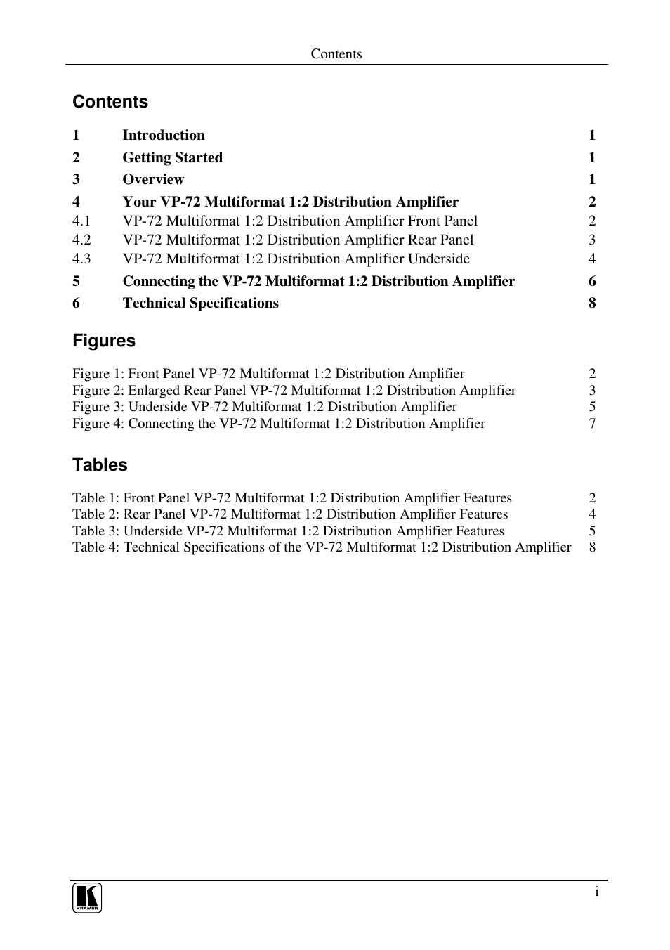 Kramer Electronics VP-72 User Manual | Page 2 / 12