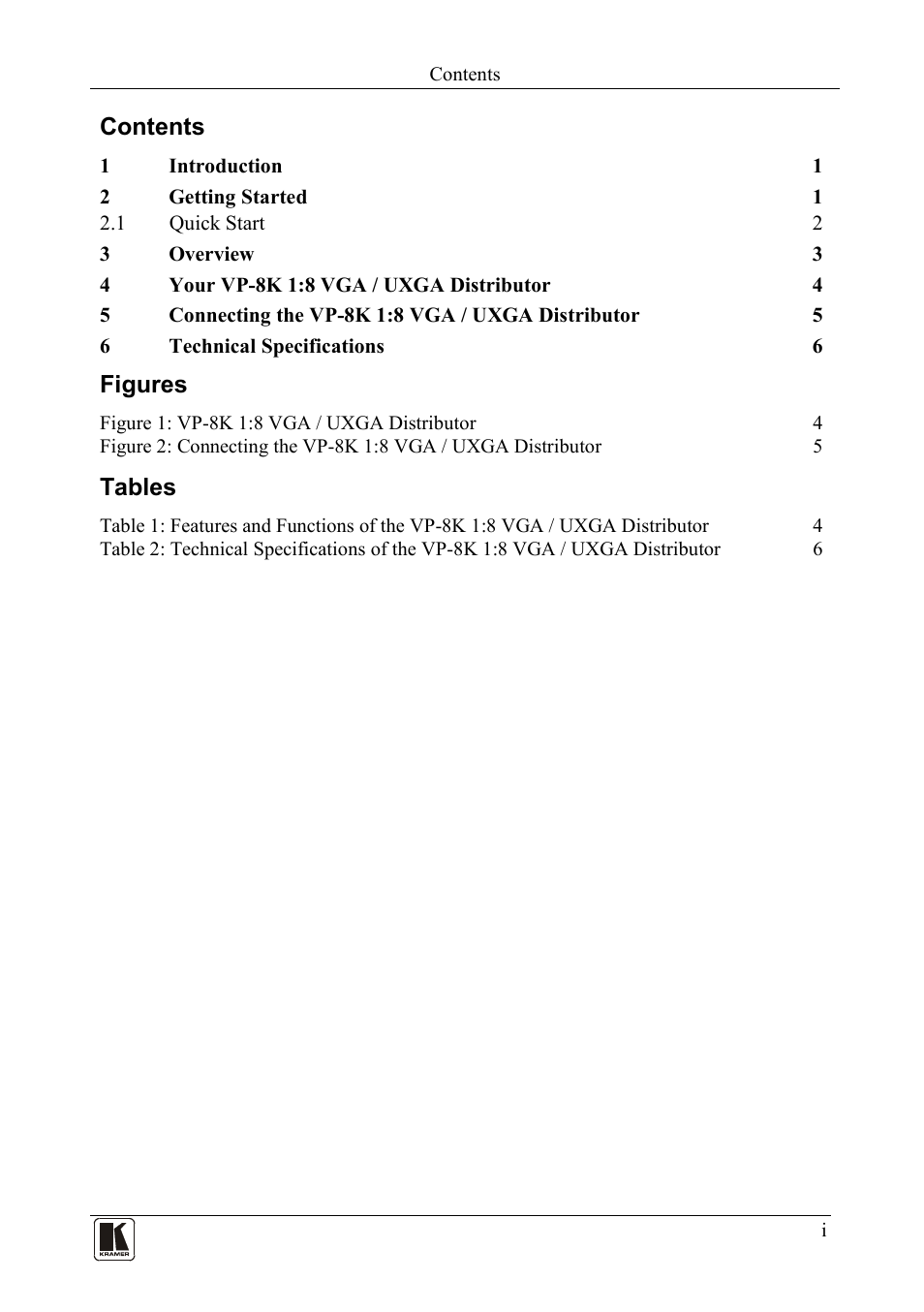 Kramer Electronics VP-8K User Manual | Page 2 / 10