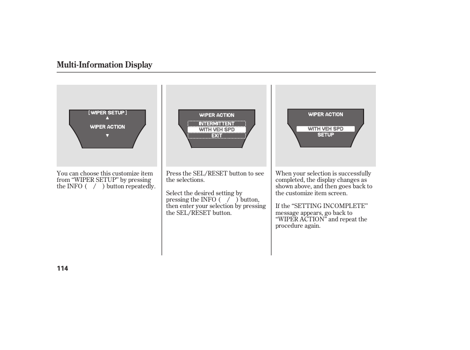 Multi-information display | Acura 2008 MDX User Manual | Page 120 / 490