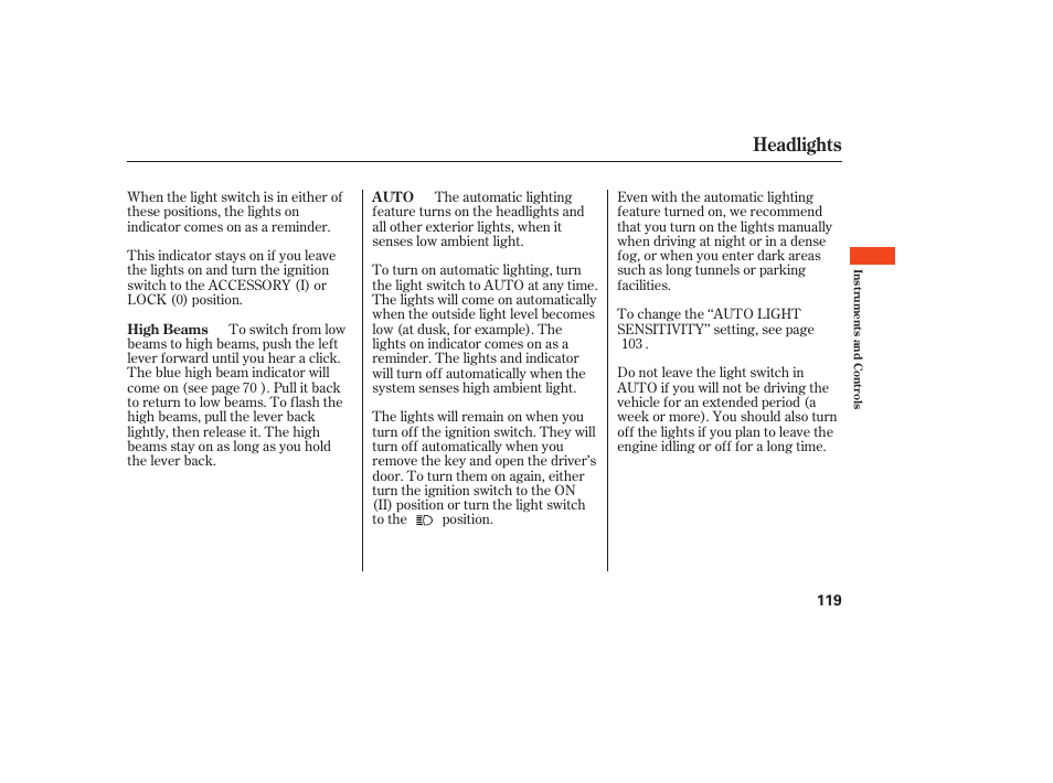 Headlights | Acura 2008 MDX User Manual | Page 125 / 490