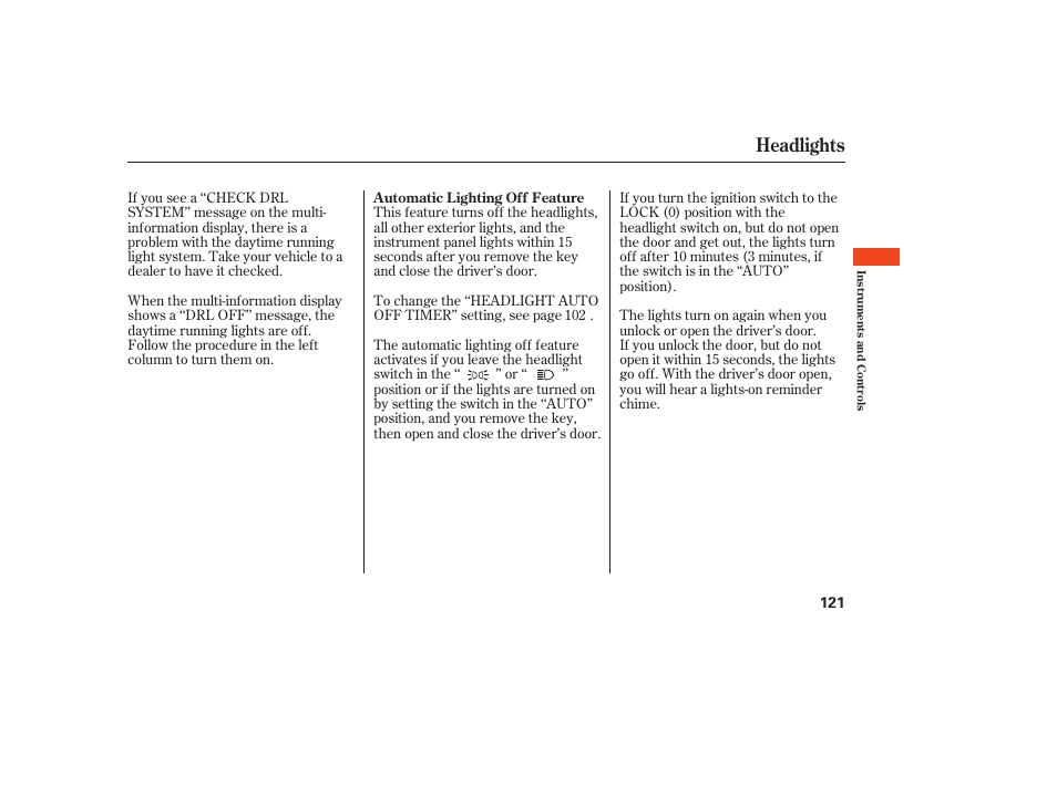 Headlights | Acura 2008 MDX User Manual | Page 127 / 490