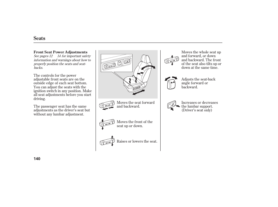 Seats | Acura 2008 MDX User Manual | Page 146 / 490