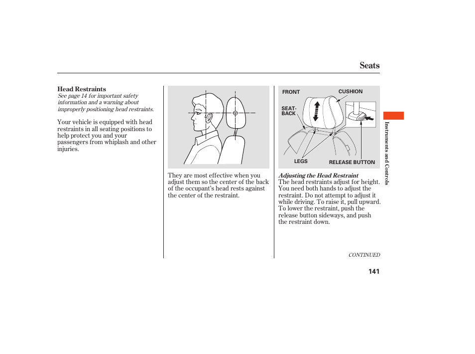 Seats | Acura 2008 MDX User Manual | Page 147 / 490