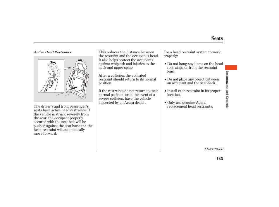 Seats | Acura 2008 MDX User Manual | Page 149 / 490