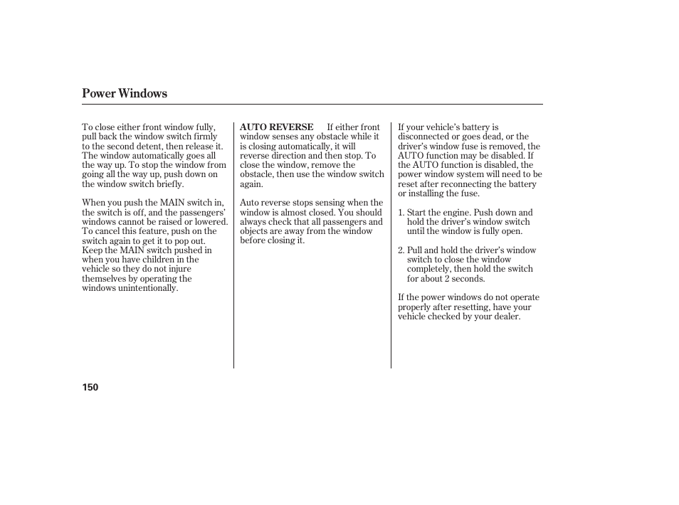 Power windows | Acura 2008 MDX User Manual | Page 156 / 490