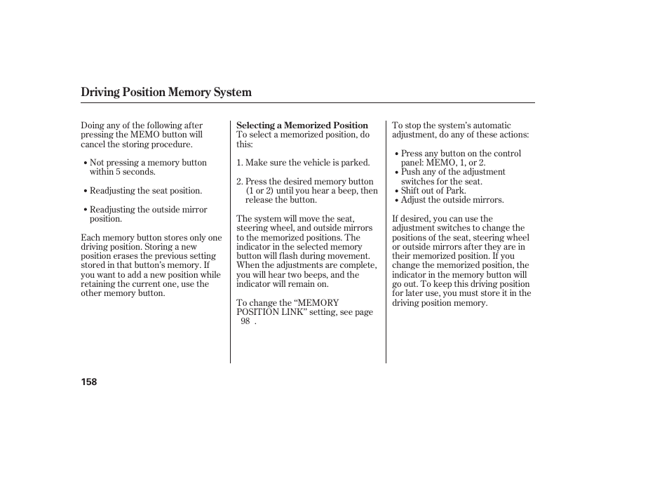 Acura 2008 MDX User Manual | Page 164 / 490