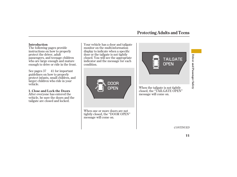 Protecting adults and teens | Acura 2008 MDX User Manual | Page 17 / 490