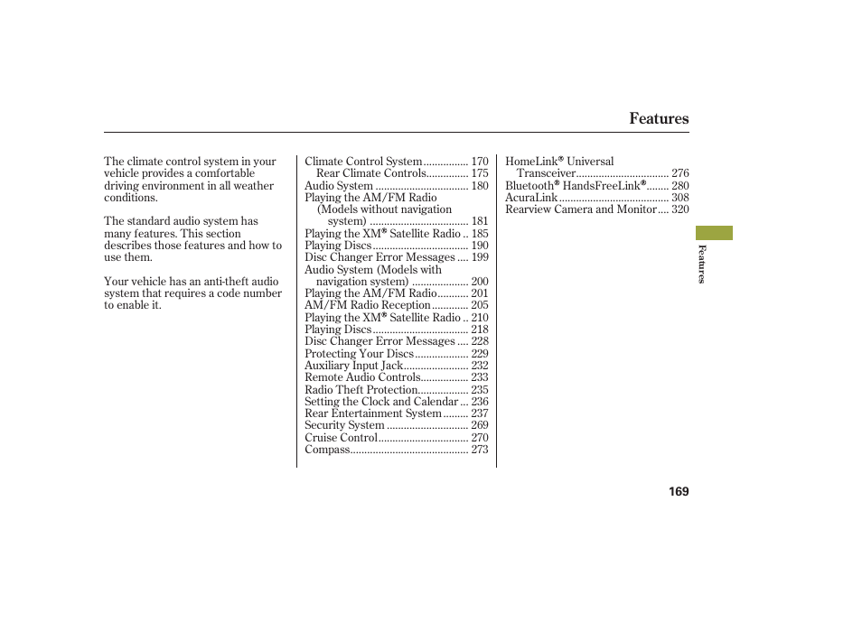 Features | Acura 2008 MDX User Manual | Page 175 / 490