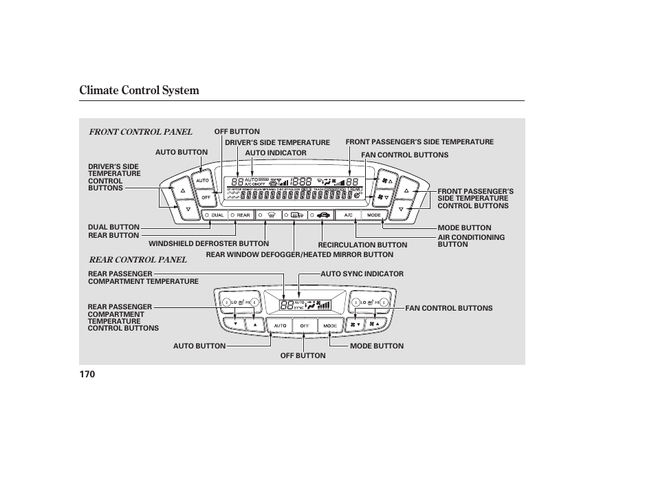 Climate control system | Acura 2008 MDX User Manual | Page 176 / 490