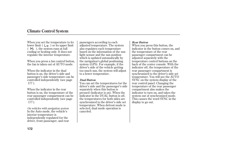 Climate control system | Acura 2008 MDX User Manual | Page 178 / 490