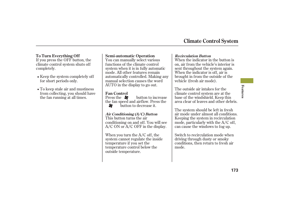 Climate control system | Acura 2008 MDX User Manual | Page 179 / 490