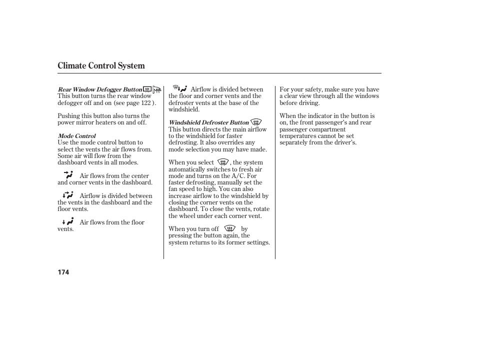Climate control system | Acura 2008 MDX User Manual | Page 180 / 490