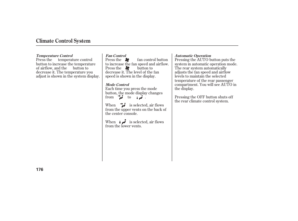 Climate control system | Acura 2008 MDX User Manual | Page 182 / 490