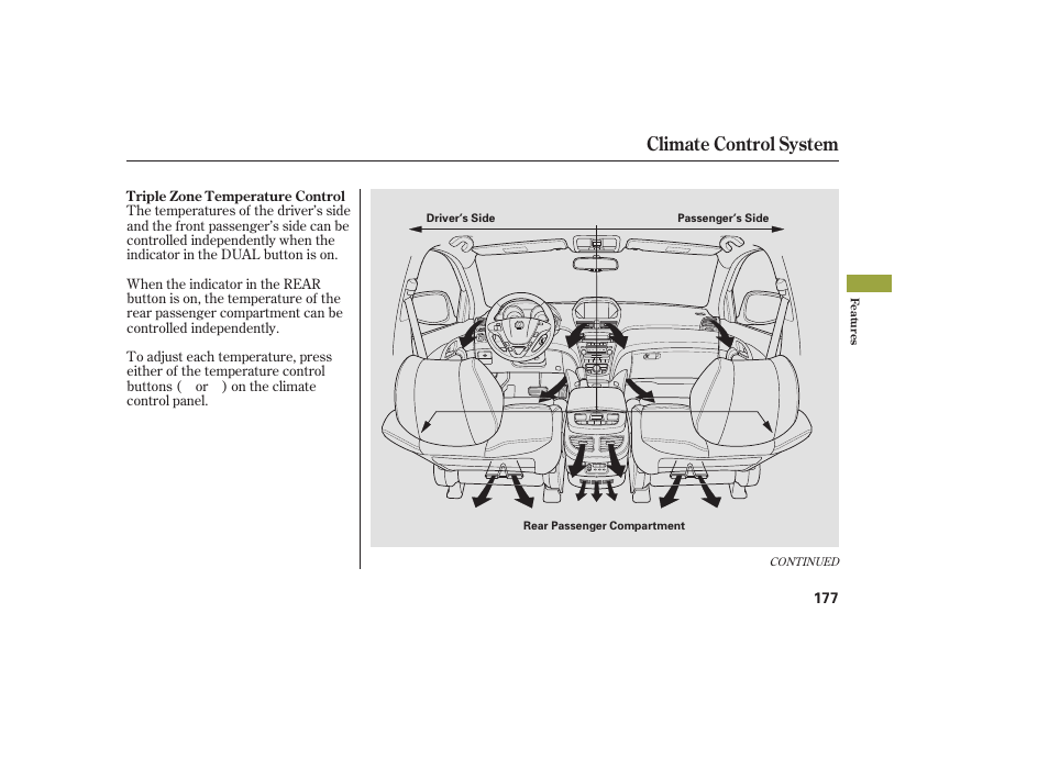 Climate control system | Acura 2008 MDX User Manual | Page 183 / 490