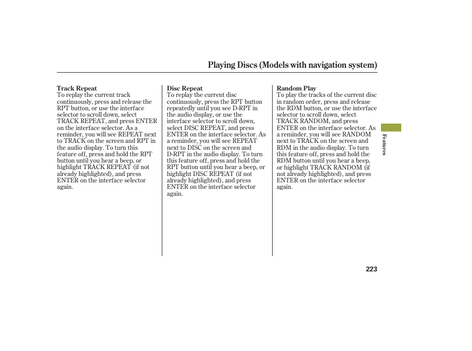 Playing discs (models with navigation system) | Acura 2008 MDX User Manual | Page 229 / 490