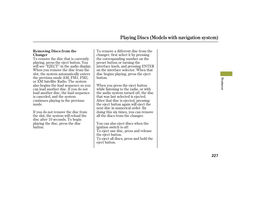Playing discs (models with navigation system) | Acura 2008 MDX User Manual | Page 233 / 490