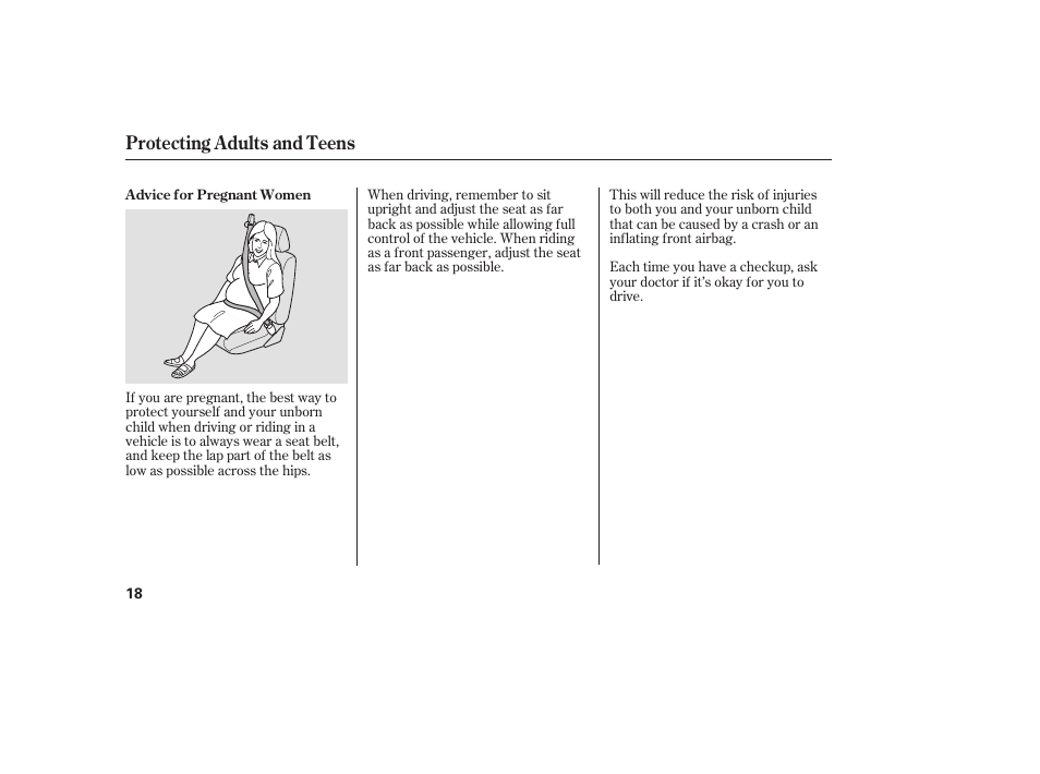 Protecting adults and teens | Acura 2008 MDX User Manual | Page 24 / 490