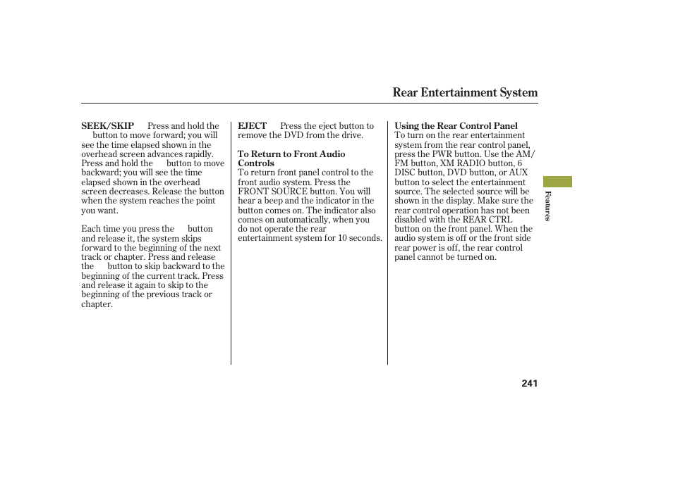 Rear entertainment system | Acura 2008 MDX User Manual | Page 247 / 490