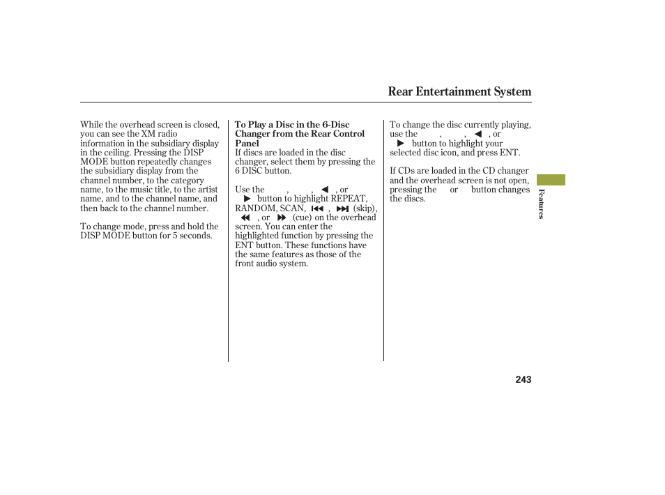 Rear entertainment system | Acura 2008 MDX User Manual | Page 249 / 490