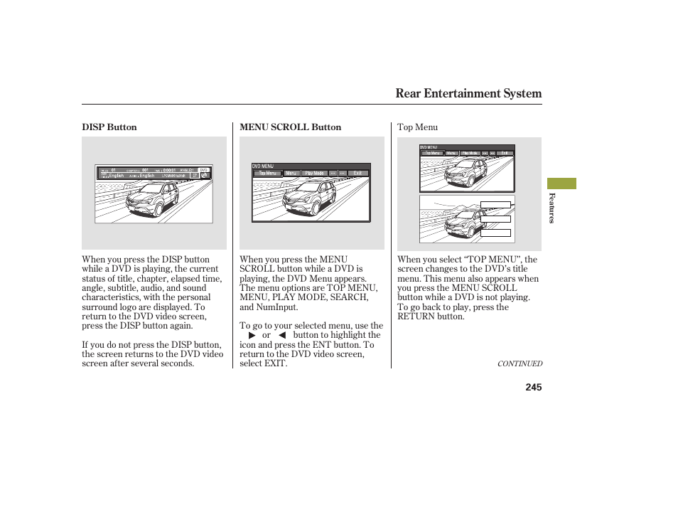 Rear entertainment system | Acura 2008 MDX User Manual | Page 251 / 490