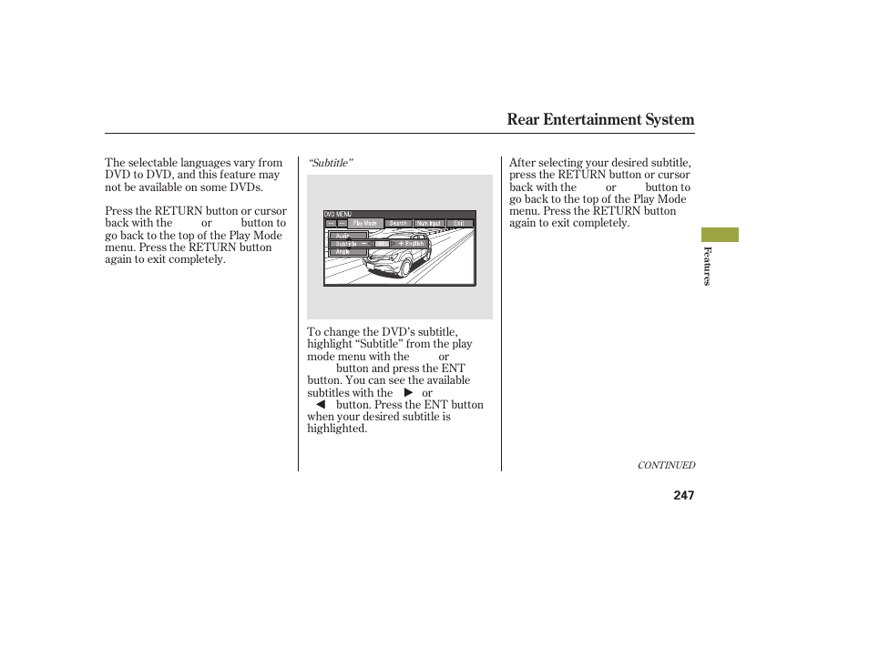 Rear entertainment system | Acura 2008 MDX User Manual | Page 253 / 490