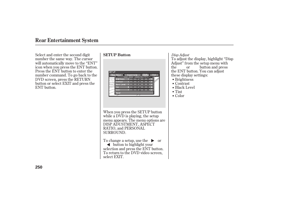 Rear entertainment system | Acura 2008 MDX User Manual | Page 256 / 490