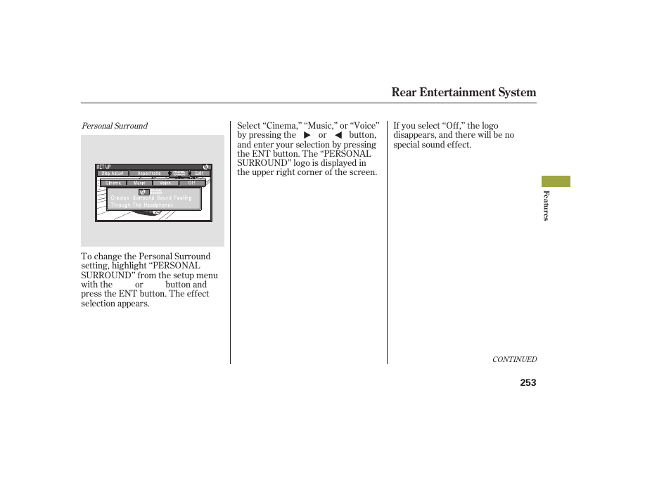 Rear entertainment system | Acura 2008 MDX User Manual | Page 259 / 490