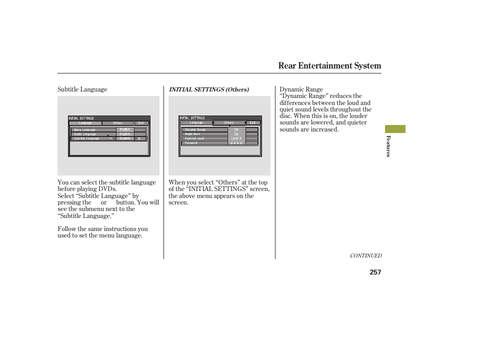 Rear entertainment system | Acura 2008 MDX User Manual | Page 263 / 490