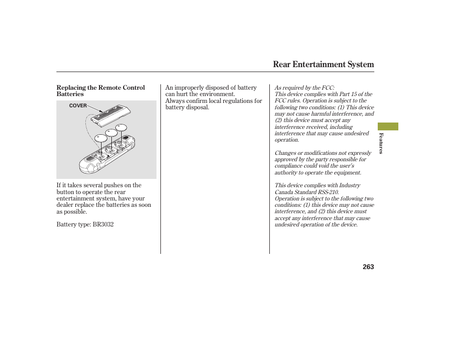 Rear entertainment system | Acura 2008 MDX User Manual | Page 269 / 490