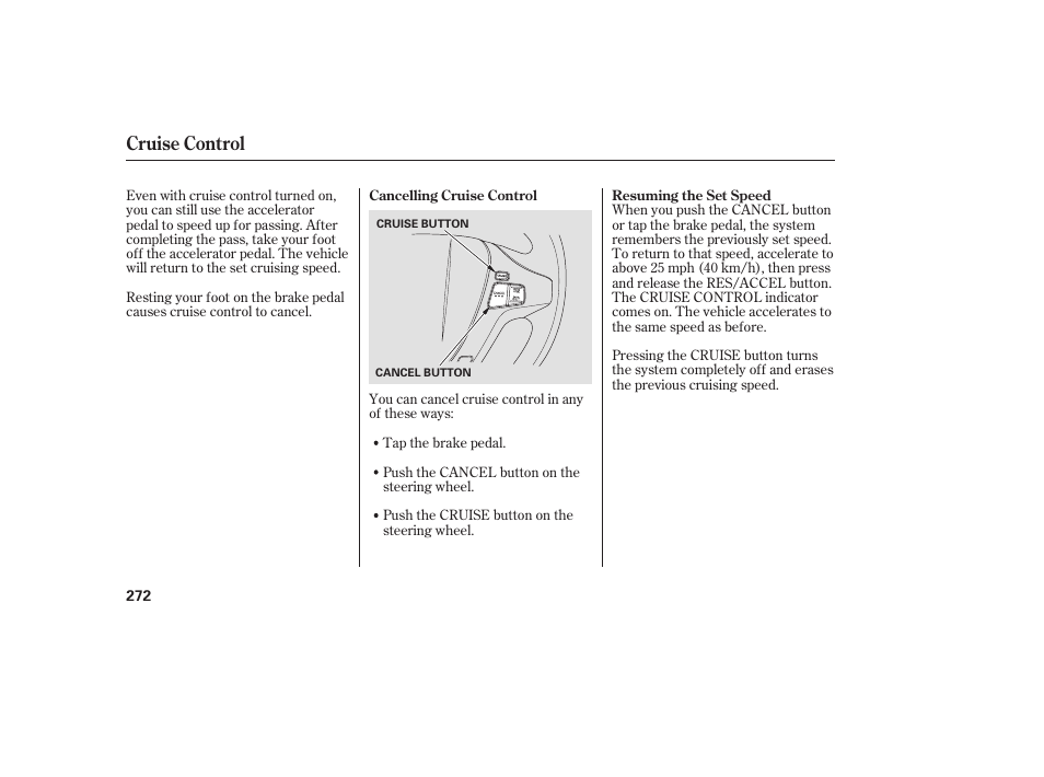 Cruise control | Acura 2008 MDX User Manual | Page 278 / 490
