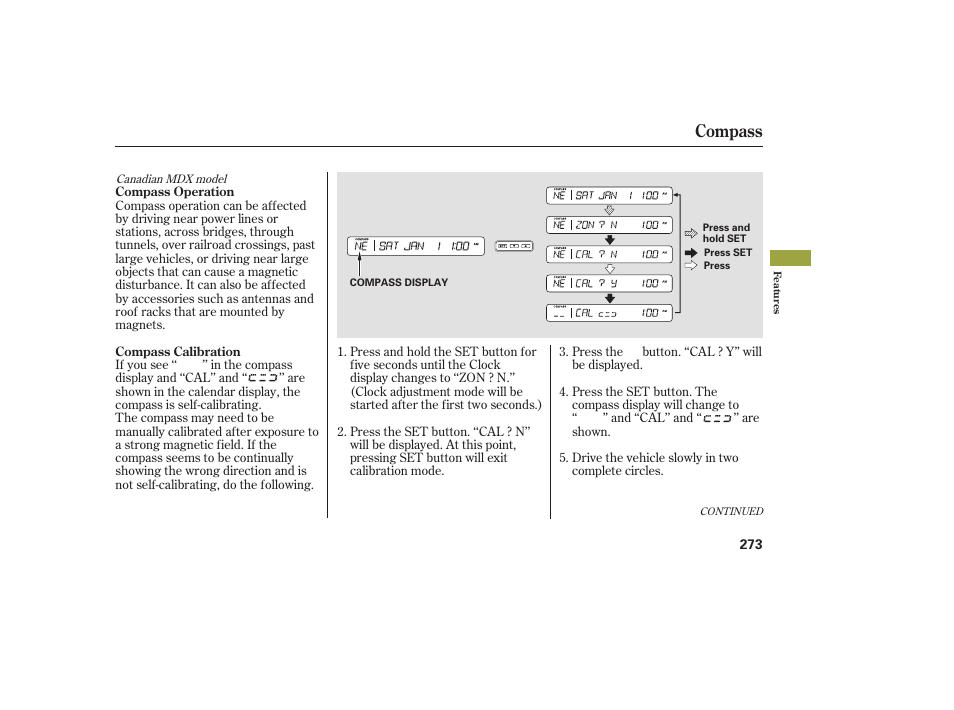 Compass | Acura 2008 MDX User Manual | Page 279 / 490