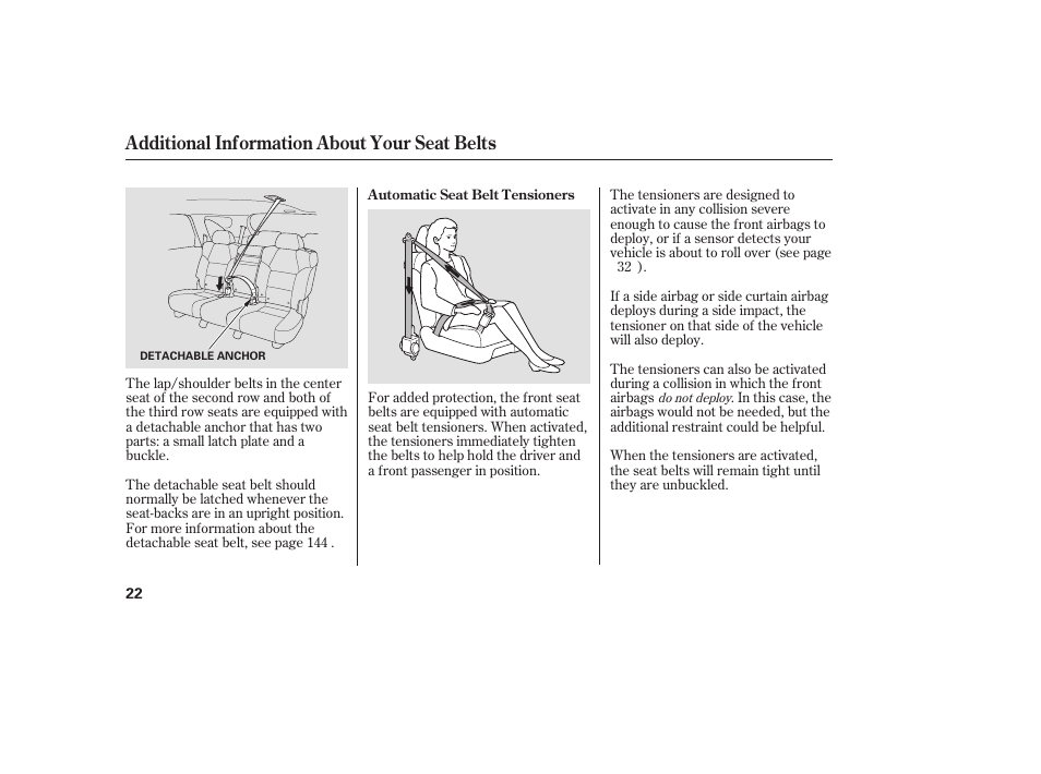 Additional information about your seat belts | Acura 2008 MDX User Manual | Page 28 / 490